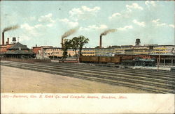 Factories, Geo. E. Keith Co. and Campello Station Brockton, MA Postcard Postcard