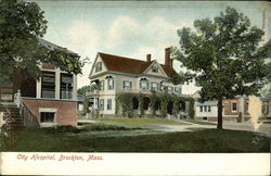 Street View of City Hospital Brockton, MA Postcard Postcard