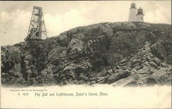 Fog Bell and Lighthouses, Baker's Island Salem, MA Postcard Postcard