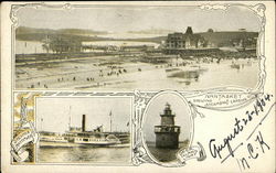 Steamboat Landing; Steamer Mayflower; Deer Island Light Nantucket, MA Postcard Postcard