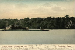 Oldham Pond showing The Flats Pembroke, MA Postcard Postcard