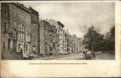 Commonwealth Avenue from Massachusetts Avenue Boston, MA Postcard Postcard