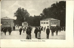 Park Street Subway Entrance Postcard