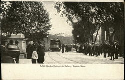 Public Garden Entrance to Subway Postcard