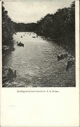 Looking Down River From the B.A.A. Bridge Postcard