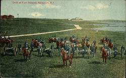 Military Drill at Fort Adams Newport, RI Postcard Postcard