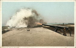 12" Gun in Action Postcard