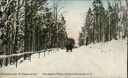 New Road in Winter, Dublin to Harrisville, N.H White Mountains, NH Postcard Postcard