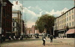 Looking Up Congress Street from Preble Street Portland, ME Postcard Postcard