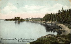 Shore Scene Towards Pearl Of Orrs Island House Maine Postcard Postcard