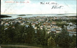 Panorama of Bar Harbor Maine Postcard Postcard