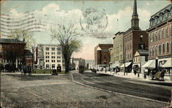 Main St. showing new National Bank Building Postcard