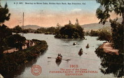 Boating on Stowe Lake, Golden Gate Park Postcard