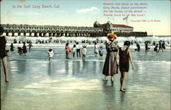 In the surf Long Beach, CA Postcard Postcard