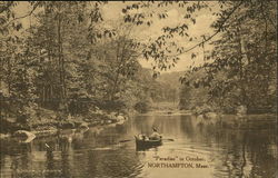 Paradise in October - Row Boat on the Water Northampton, MA Postcard Postcard