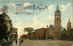 Calvinistic Congregational Church and Main Street North Postcard