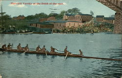 Harvard Varsity at the Finish of the Race Cambridge, MA Postcard Postcard