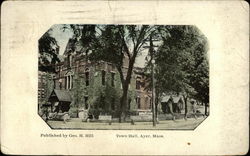 Street View of Town Hall Ayer, MA Postcard Postcard