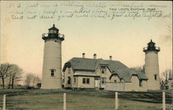 Twin Lights Chatham, MA Postcard Postcard