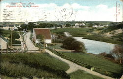 View of Town - Highland Light in Distance North Truro, MA Postcard Postcard