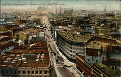 General View of City Looking North Boston, MA Postcard Postcard