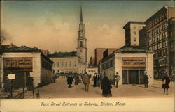 Park Street Entrance to Subway Postcard