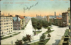 Bird's Eye View of Commonwealth Avenue Boston, MA Postcard Postcard