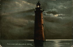 Minot's Ledge Light, Boston Harbor Massachusetts Postcard Postcard