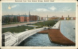 Esplanade from West Boston Bridge Massachusetts Postcard Postcard