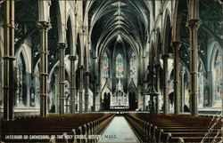 Interior of Cathedral of the Holy Cross Boston, MA Postcard Postcard