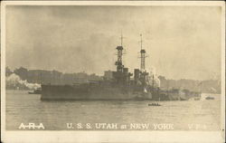 USS Utah at New York Postcard