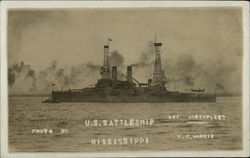 US Battleship Mississippi Ships Postcard Postcard