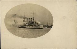 U.S.S. New Jersey, Firing a Salute Battleships Postcard Postcard