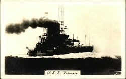 U.S.S. Virginia Battleships Postcard Postcard