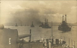 Battleships Entering Cuba Postcard