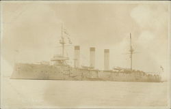 View of Naval Ship Postcard