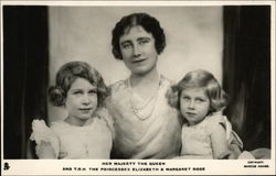 Her Majesty the Queen and T.R.H. The Princesses Elizabeth & Margaret Rose Postcard