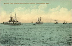 Atlantic Fleet Entering Provincetown Harbor Postcard