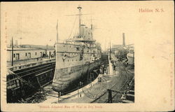 British Admiral Man of War in Dry Dock Halifax, NS Canada Nova Scotia Postcard Postcard