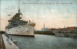 Opening of the Boston Navy Yard New Dry Dock, August 12, 1905 Massachusetts Postcard Postcard