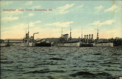 Waterfront, Navy Yards Bremerton, WA Postcard Postcard