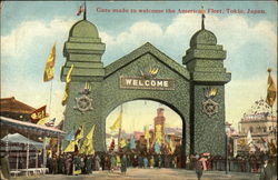 Gate Made to Welcome the American Fleet Postcard