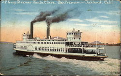 S.P. Ferry Steamer Santa Clara, San Francisco-Oakland, Calif California Steamers Postcard Postcard