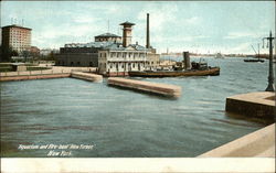 Aquarium and Fire-Boat "New Yorker" Postcard Postcard