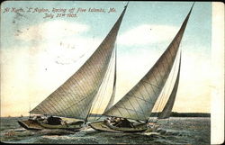 Al Kyrts, L. Aiglon, Racing off Five Islands, Me. July 21st 1905 Maine Postcard Postcard