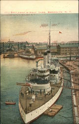 Battleship in Navy Yard Brooklyn, NY Postcard Postcard