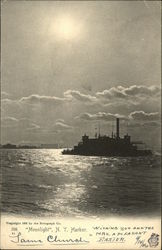 Moonlight, N.Y. Harbor New York, NY Postcard Postcard