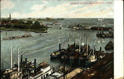 Harbor Scene Bridgeport, CT Postcard Postcard