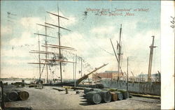 Whaling Bark "Josephine" at Wharf New Bedford, MA Postcard Postcard