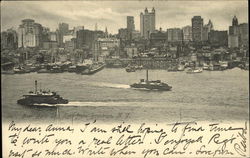 New York Sky Line from Brooklyn Postcard Postcard